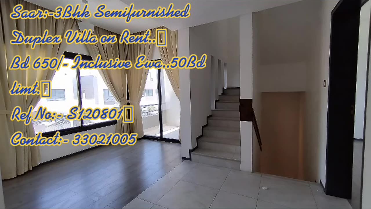 Saar:-3Bhk Semifurnished Duplex Villa on Rent with Ewa..
