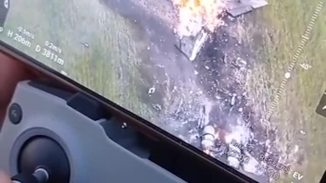 Ukraine War - DJI drone views downed SU-27