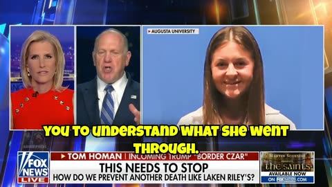 Incoming Border Czar Tom Homan starts tearing up while discussing the Laken Riley case