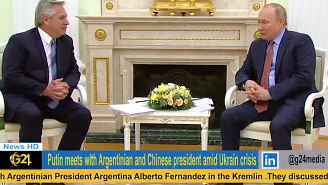 Putin hold talks with Chinese and argentinian president.