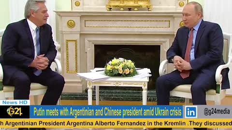 Putin hold talks with Chinese and argentinian president.