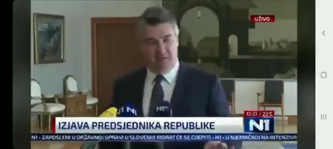 CROATIAN PRESIDENT : THE MEDIA SPREAD PANIC AND NONSENSE. WE WILL NOT BE VACCINATED ANYMORE.