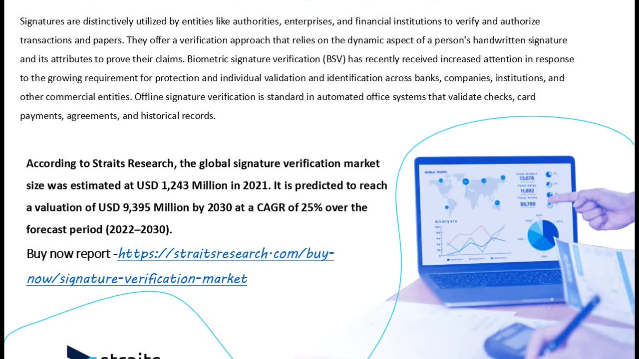 Signature Verification Market Size to Reach USD 18.08 billion by 2033 | Straits Research