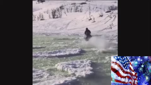 Snowmobile Water riding Wheelies