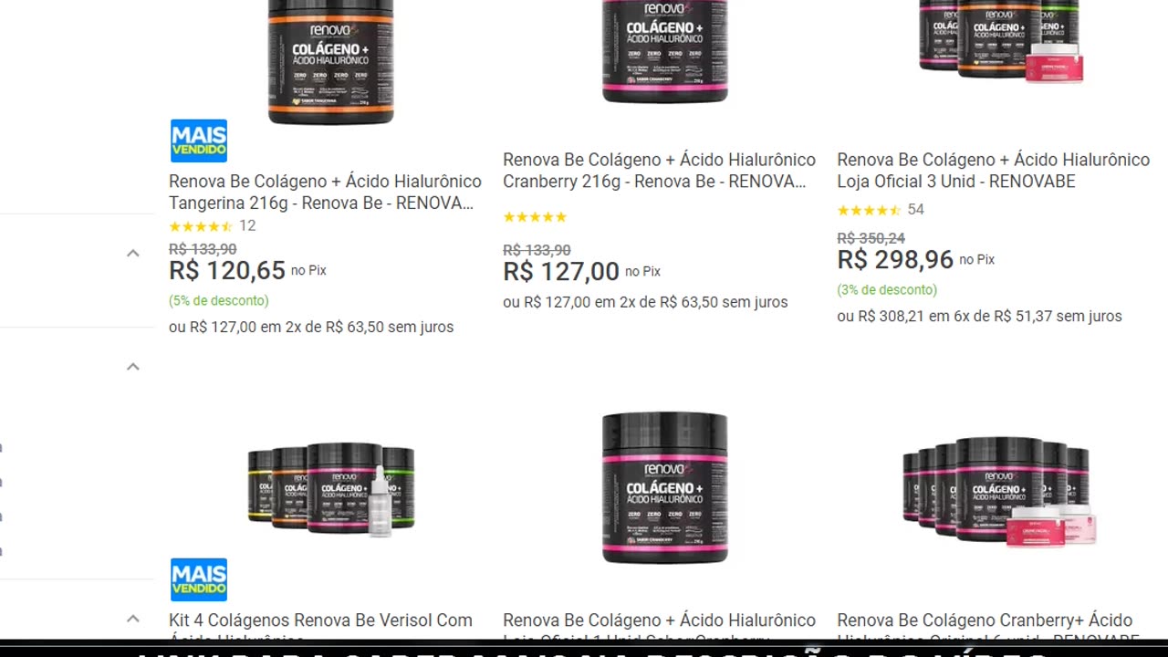 Renova Be Colágeno + Ácido Hialurônico Tangerina 216g - Renova Be - RENOVA BE 18% MAGAZINEANV