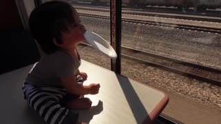 jaxon crosscountry amtrak- balancing and standing w a plate