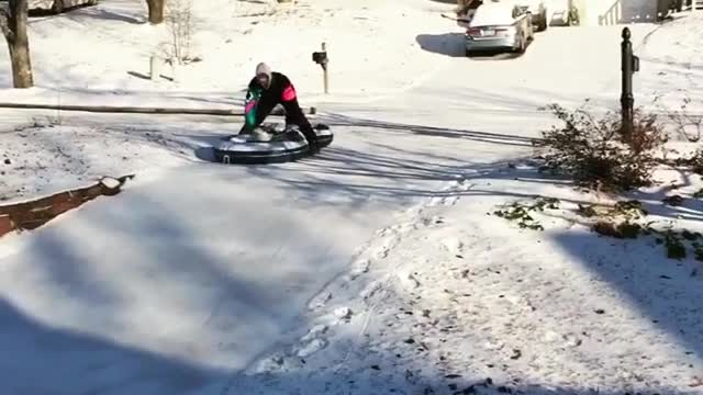 Guy blow up sled into nissan altima