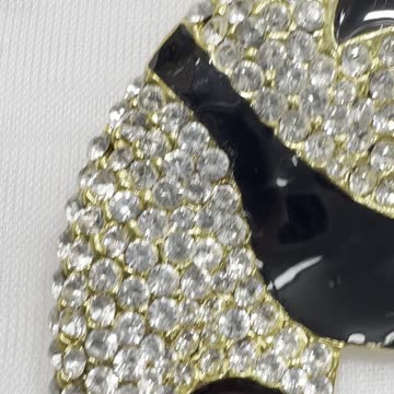 18KGP Panda Brooch (2.5” x 1.5”). Made with Swarovski Crystal. Gift. Event