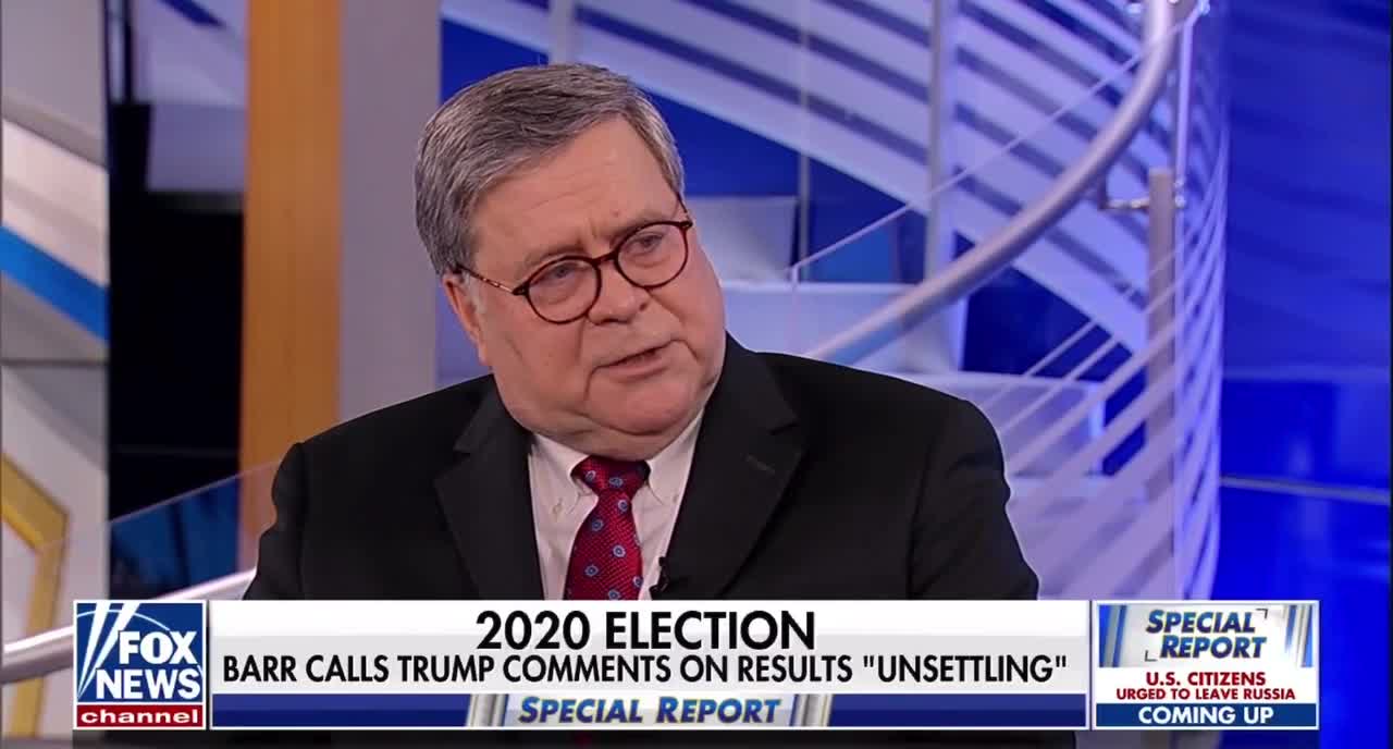 William Barr talks about Trump over Election results