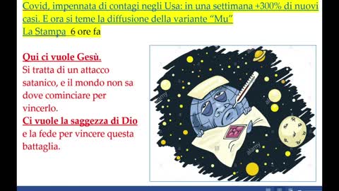 Il mondo si e' ammalato, solo Gesu' lo puo guarire!