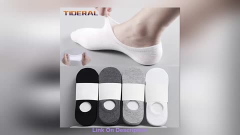 Best Seller 5 Pairs Men's Invisible Socks Slippers Cotton Silicon