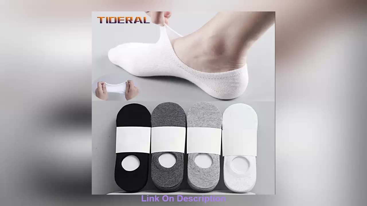 Best Seller 5 Pairs Men's Invisible Socks Slippers Cotton Silicon