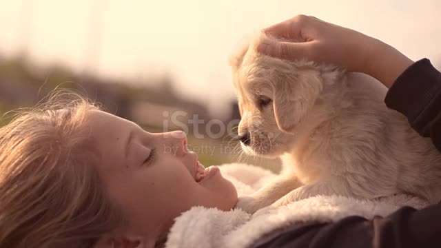 girl Kissing Hugging Petting a dog