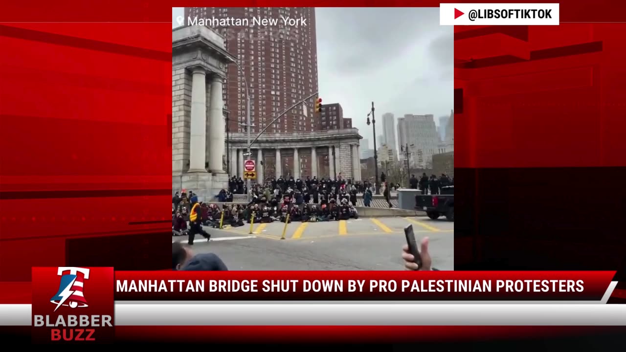 Manhattan Bridge Shut Down By Pro Palestinian Protesters