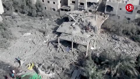 Drone footage shows aftermath of Israeli airstrikes in Gaza's Deir al-Balah
