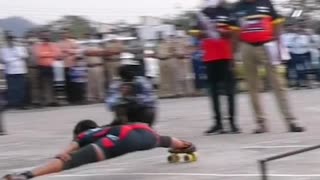 Fastest time to limbo skate under 10 bars: 1.69 secs. by Shristi Sharma