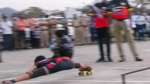 Fastest time to limbo skate under 10 bars: 1.69 secs. by Shristi Sharma