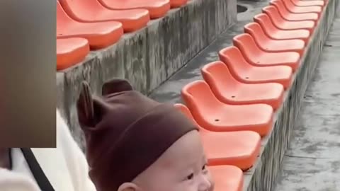 Cute and funny baby laughing