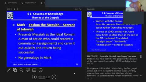 Sunday October 20,2021 Life of the Messiah Class 2: Introduction to Mark & Luke