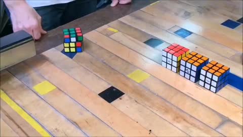 A funny rubik's cube solving itself (Cute Video)
