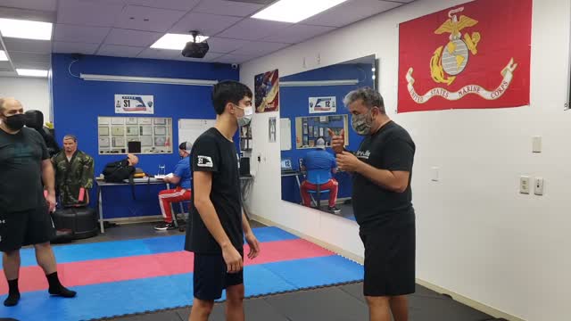 Krav maga blocks to an elbow