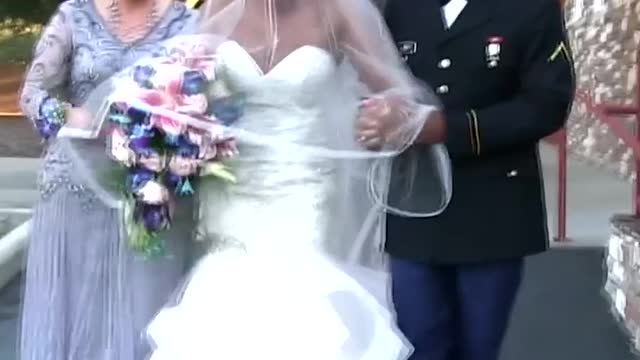 Soldier gives mom the best gift on her wedding day