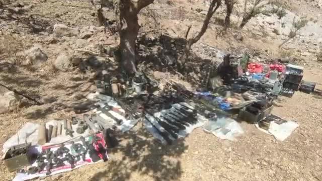 Turkey shows a cache of weapons captured from the PKK during Operation Claw Lock in northern Iraq