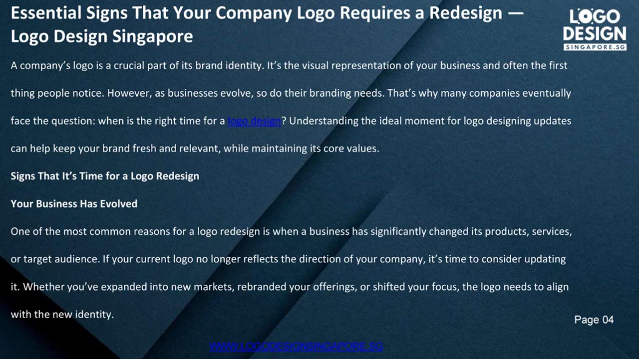 Essential Signs That Your Company Logo Requires a Redesign — Logo Design Singapore