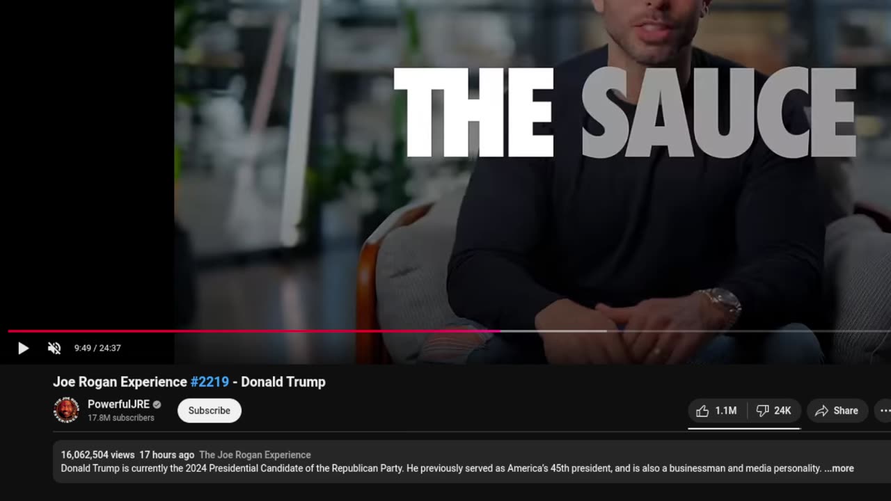 24min non-skip-able advert before Trump / Rogan interview