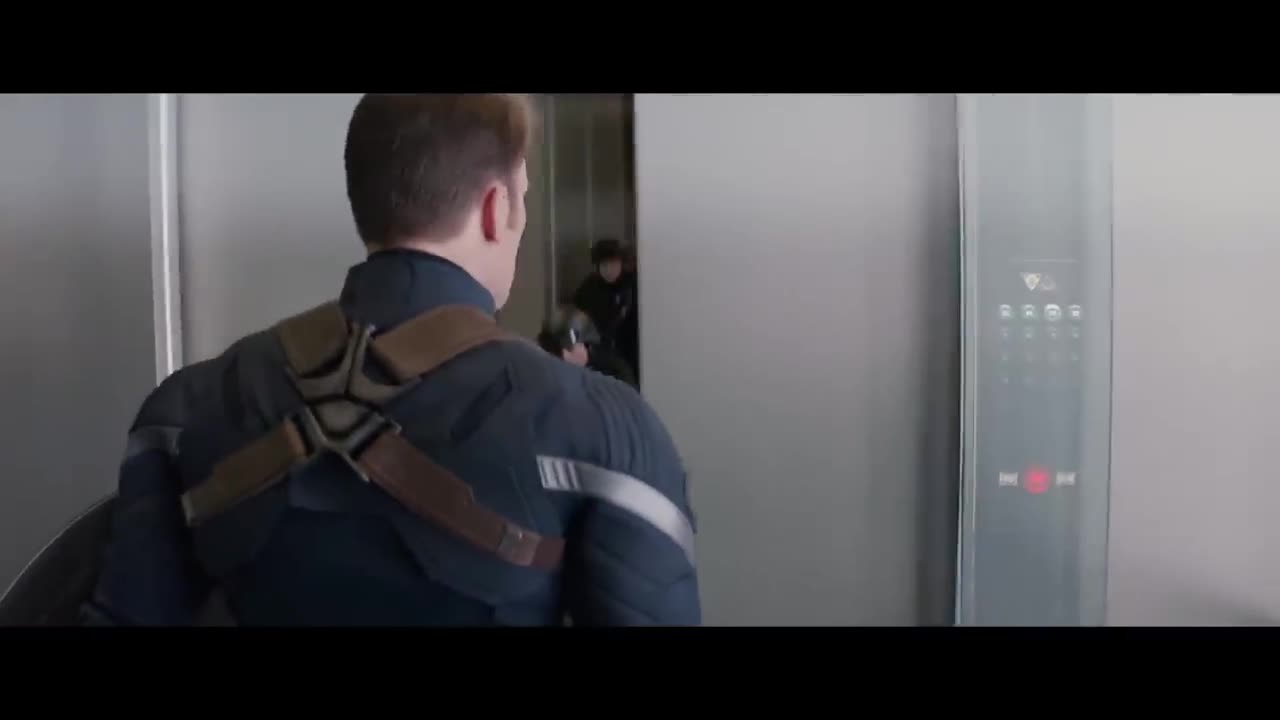 Elevator Fight Scene - Captain America: The Winter Soldier (2014) Movie CLIP HD