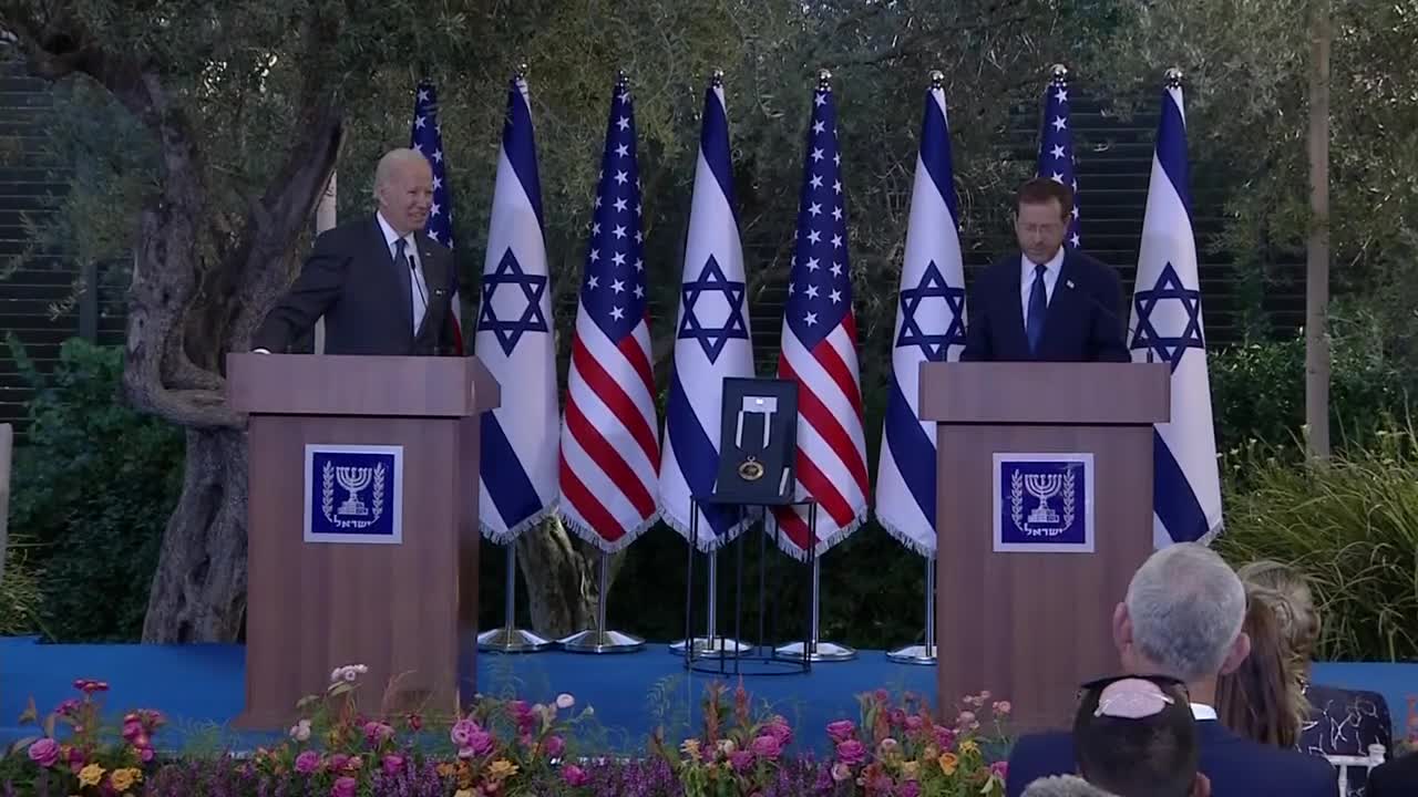 President Biden receives the Israeli Presidential Medal of Honor by Isaac Herzog