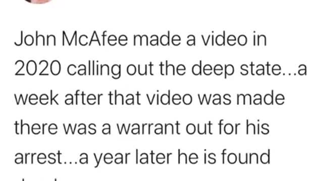 Why did John McAfee get suicided?