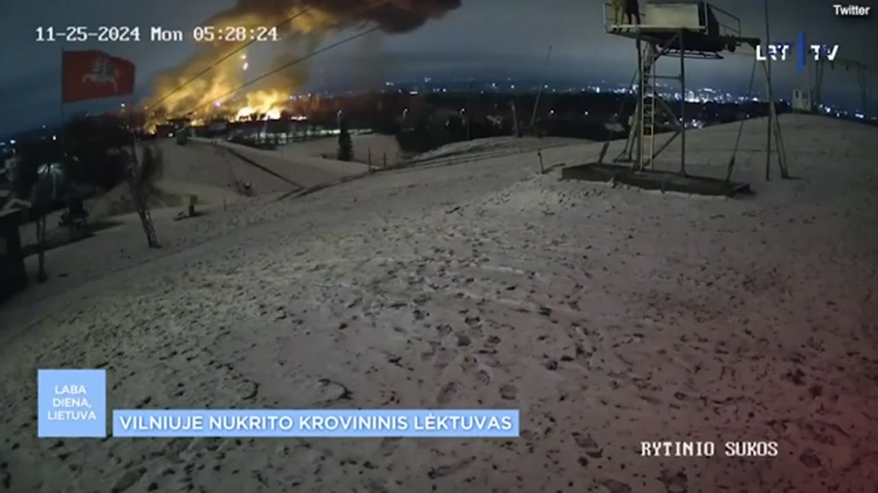 Boeing 737 DHL flight crashes down in a huge fireball in Vilnius