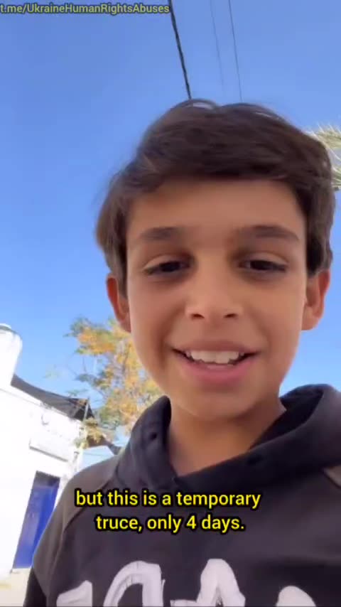 ►🚨▶◾️🇮🇱⚔️🇵🇸 Child from Gaza expresses his happiness with the temporary ceasefire