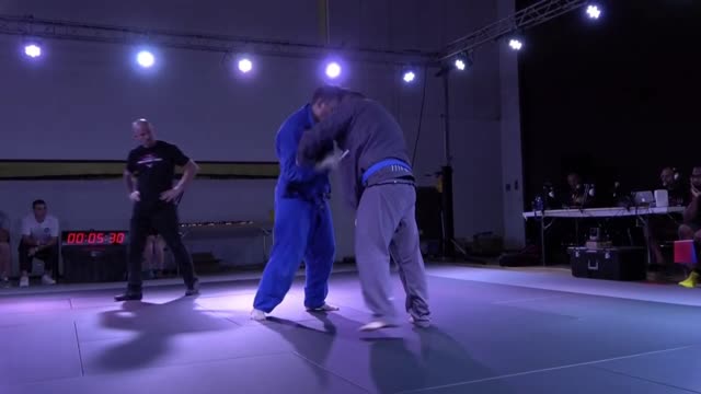 BJJ GI match 3 blue betls