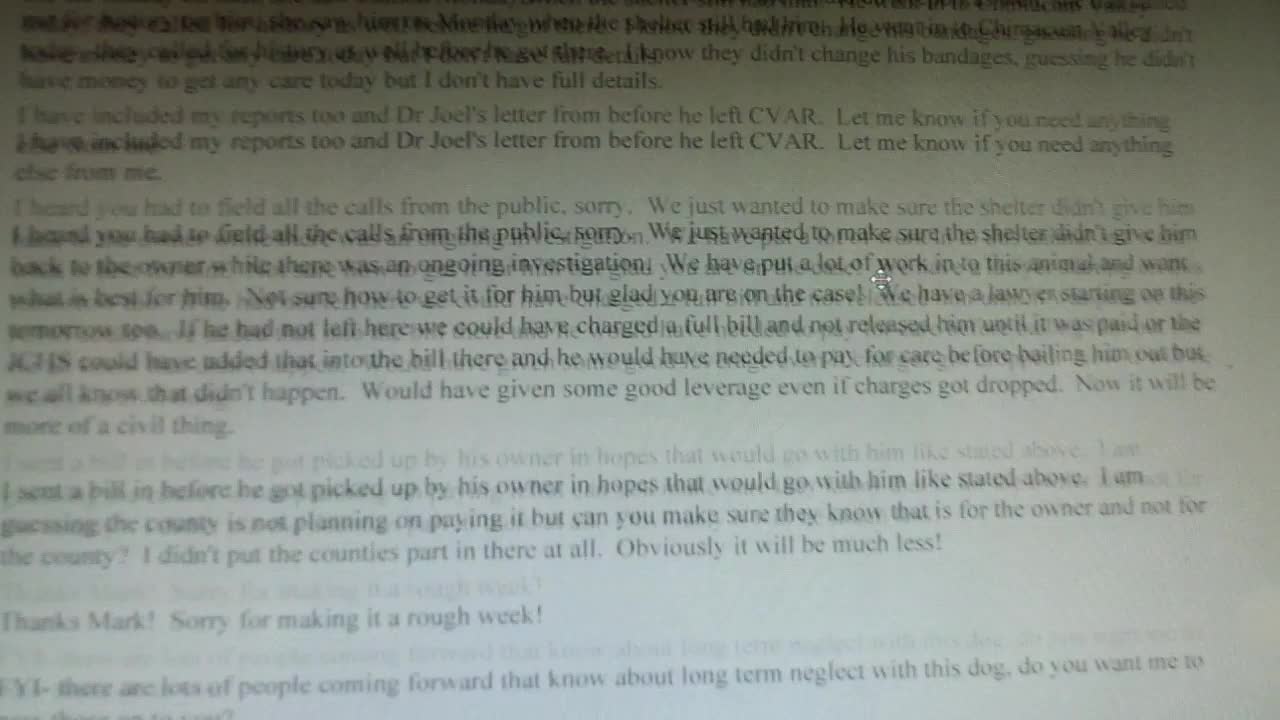 Center Valley Animal Rescue eMails with Jefferson County Sheriff. Michael Allmain Case. Part TWO