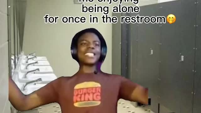meenjoyingbeing alonefor once in the restroom