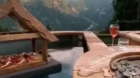 Wow place to go with your partner | beautiful virw from the pool in mountains