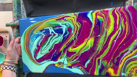 (24)Easy Ribbon Pour -Beautiful Colorful Acrylic Pouring