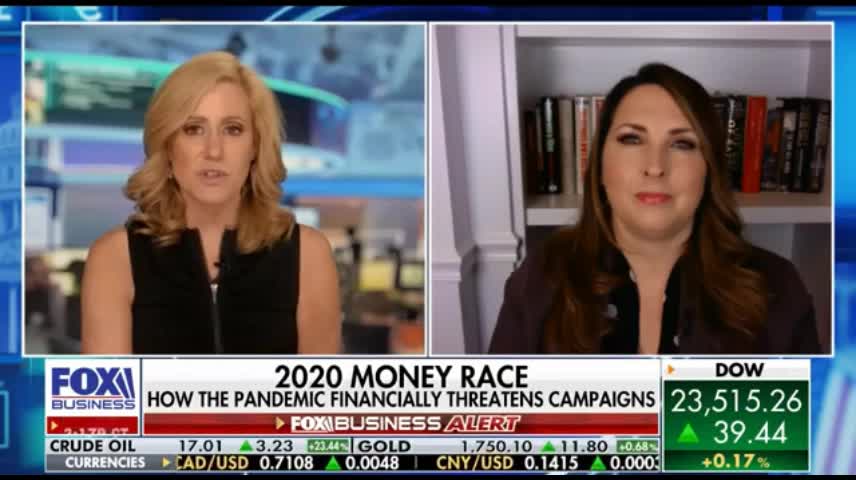 RNC chairwoman discusses campaign fundraising amid coronavirus pandemic