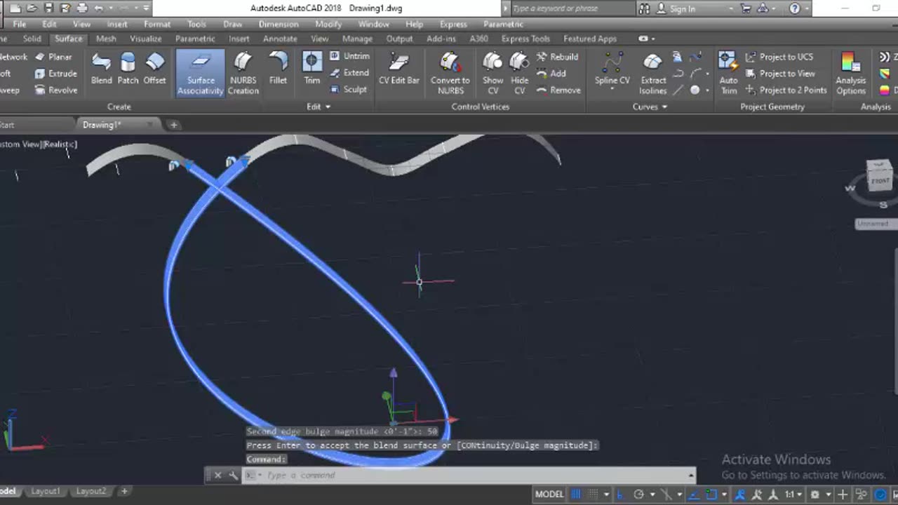 3D Surface Blend on AutoCAD by Masroor Khan For Beginners