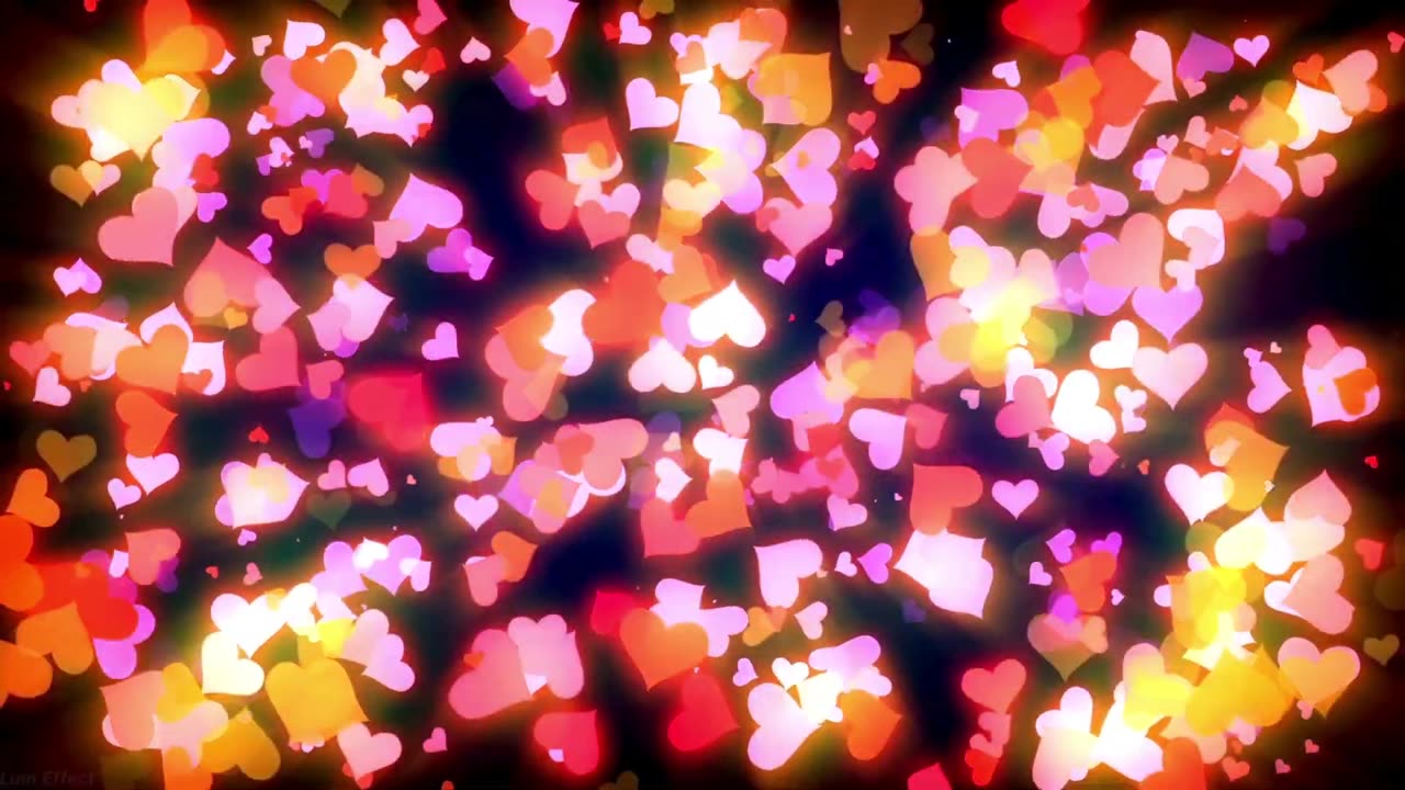 479. Neon Hearts Background🥰Glowing Romantic Hearts