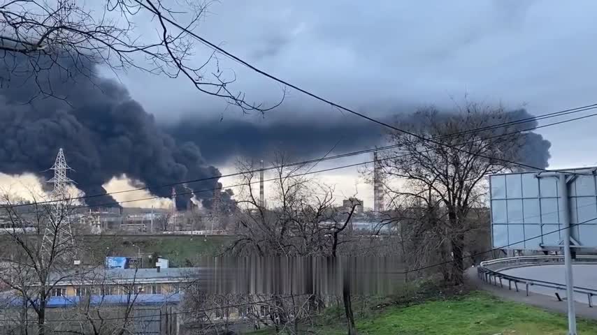 The ongoing fire in Odessa.