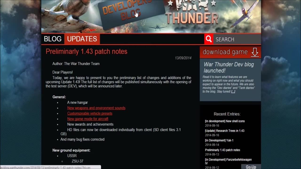 War Thunder Preliminary 1.43 Patch Notes and update to where planes will be in tech trees