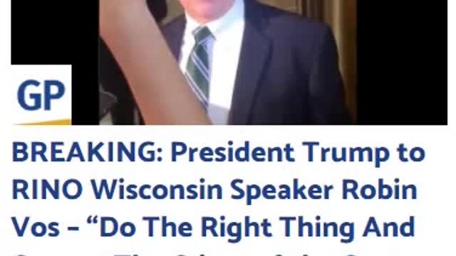 SHOCKING: Trump to Wisconsin Speaker Robin Vos Correct The Crime of the Century—Immediately!”