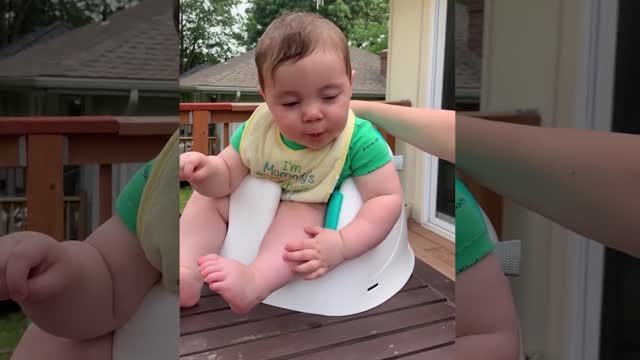 Funny Babies Emotion When First Eat Lemon