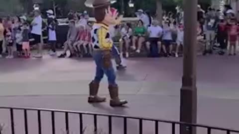 Woody Helps Jessie Create Magical Moment for Child at Disney World