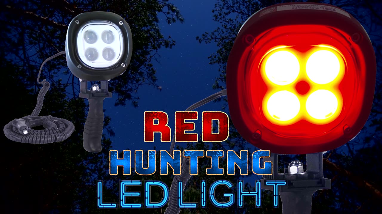 Red LED Handheld Hunting Spotlight - 2250 Lumens - Durable Construction - IP67