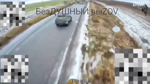 Russian drone Operators strike Ukrainian vehicles with Fiber-Optics FPV drones. Novoivanovka area