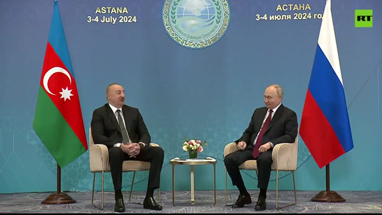 Putin com o Presidente de Azerbaijan